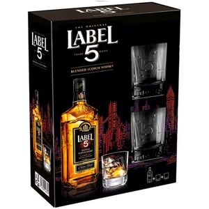 Set Whisky Label 5, 0.7L + 2 pahare