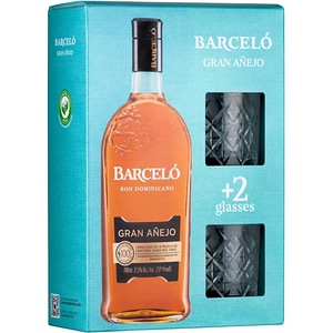 Set Rom Barcelo Grand Anejo, 0.7L + 2 pahare