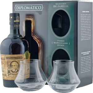 Set Rom Diplomatico Familia, 0.7L + 2 pahare