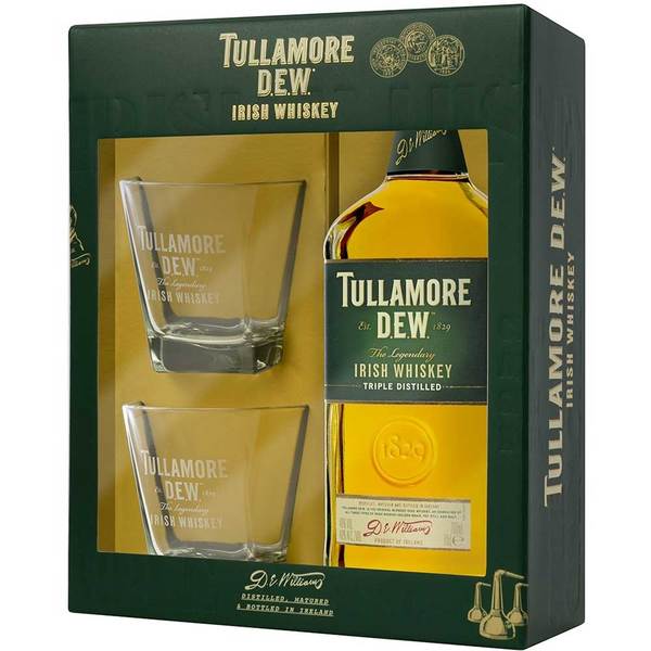 Pachet Whisky Tullamore Dew, 0.7L + 2 pahare 