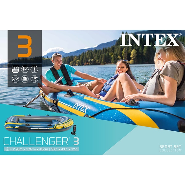 Barca gonflabila INTEX Challenger 3, 295 x 137 x 43 cm, multicolor