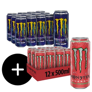 Bautura energizanta MONSTER Energy Zero Zahar bax 0.5L x 12 doze
