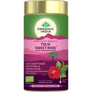 Ceai ORGANIC INDIA Tulsi Trandafir Dulce, 100g