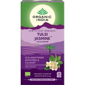 Ceai ORGANIC INDIA Tulsi Iasomie, 25 plicuri, 42.5g