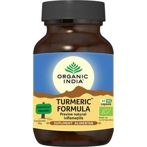 Supliment alimentar Turmeric previne natural inflamatiile, 60 capsule, ORGANIC INDIA