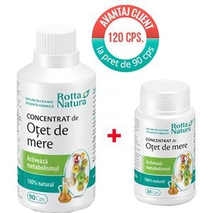 Supliment alimentar Pachet Concentrat de Otet de mere, 120 capsule, ROTTA NATURA