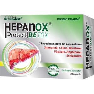 Supliment alimentar Hepanox Protect Detox, 30 capsule, COSMO PHARM