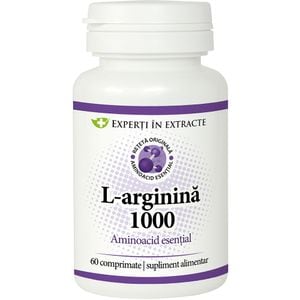 Supliment alimentar L-Arginina 1000, 60 comprimate, DACIA PLANT