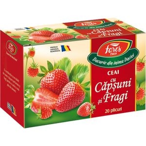 Ceai FARES cu Capsuni si Fragi, 20 plicuri