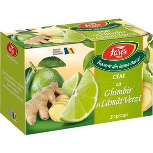 Ceai FARES cu Ghimbir si Lamai verzi, 20 plicuri
