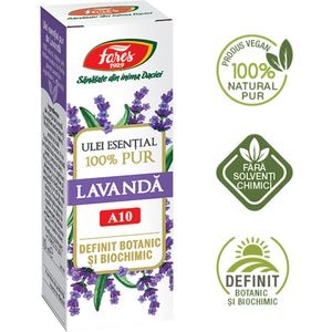 Ulei esential 100% pur Lavanda A10, 10 ml, FARES