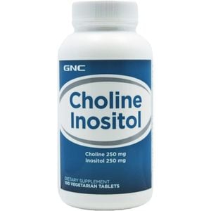 Supliment alimentar Colina 250 mg si Inozitol 250 mg, 100 tablete, GNC
