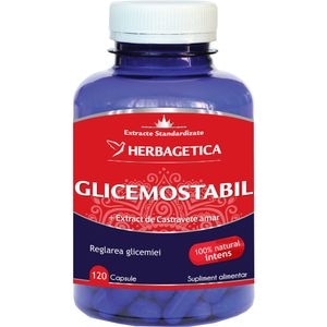 Supliment alimentar GlicemoStabil, 120 capsule, HERBAGETICA