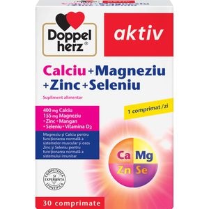 Supliment alimentar Aktiv Calciu + Magneziu + Zinc + Seleniu, 30 comprimate, DOPPELHERZ
