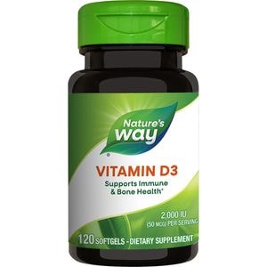 Supliment alimentar Vitamina D3 2000 UI Natures Way, 120 capsule moi, SECOM