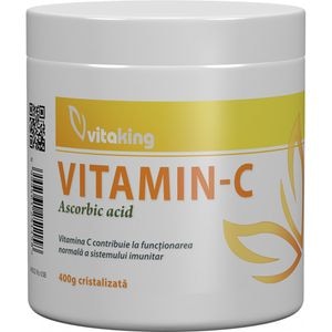 Supliment Vitamina C cristalizata pudra, 400 g, VITAKING
