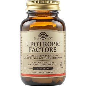 Supliment alimentar Complex Colina, Inositol si Metionina - Lipotropic Factors, 50 tablete, SOLGAR