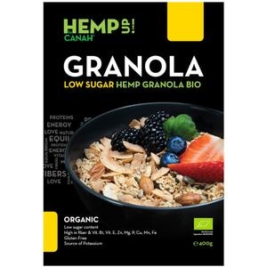 Granola low sugar cu canepa ECO, 400 g, CANAH