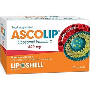 Supliment alimentar Vitamina C Lipozomala cu aroma de cirese 500 mg, 30 plicuri, LIPOSHELL