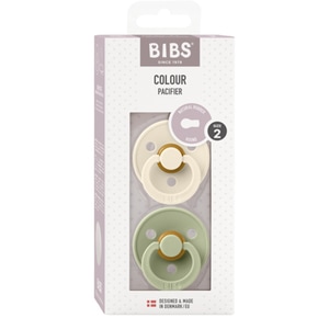 Suzeta BIBS Colour 120241, 6 luni+, 2 buc, ivoire-verde