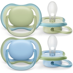 Suzeta PHILIPS AVENT Ultra Air SCF085/21, 0-6 luni, 2 buc, albastru-verde