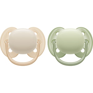 Suzeta PHILIPS AVENT Ultra Soft SCF091/05, 0-6 luni, 2 buc, verde-bej