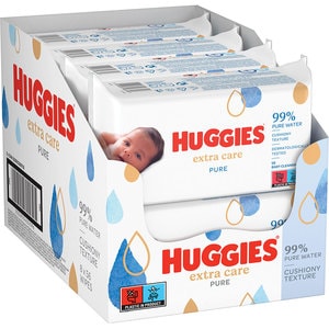Servetele umede HUGGIES Pure Extra Care, 8 pachete, 448 buc