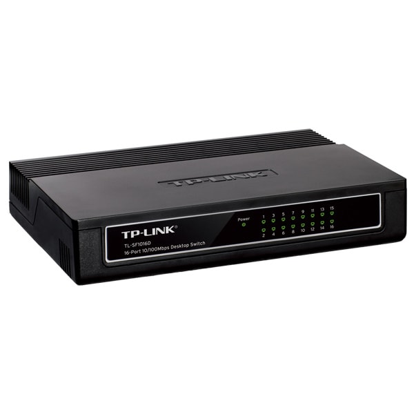 Switch TP-LINK TL-SF1016D, 16 porturi Fast Ethernet, negru