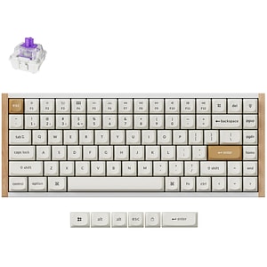 Tastatura Gaming Wireless magnetica KEYCHRON K2 HE K2H-Q1, Bluetooth, USB, Layout US, alb