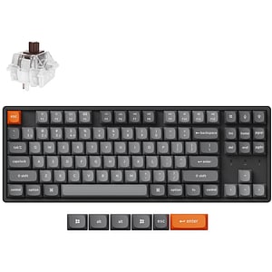 Tastatura Gaming Wireless mecanica KEYCHRON K8 MAX QMK, Bluetooth, USB, Layout US, negru