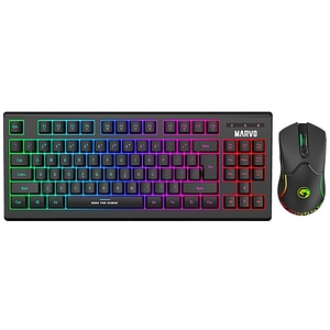 Kit Gaming Wireless tastatura si mouse MARVO KW516, USB, Layout US, negru