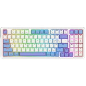 Tastatura gaming mecanica REDRAGON Gloria Pro K664WBP, Bluetooth, Layout US, alb