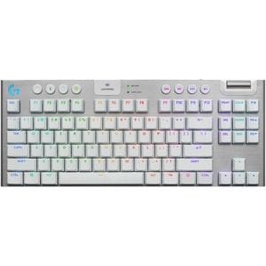 Tastatura Gaming Wireless mecanica LOGITECH G915 X Lightspeed TKL Tactile Switches, Bluetooth, USB, Layout US INT, alb