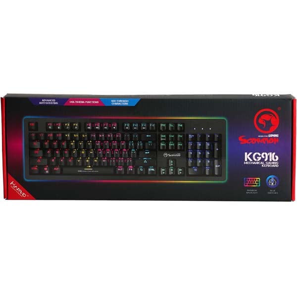 Tastatura Gaming mecanica MARVO KG916, USB, Layout US, negru