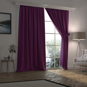 Draperie Minimalist Home World, rejansa, 150 x 260 cm, semiopac, visiniu