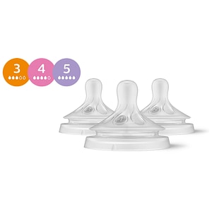 Set tetine PHILIPS AVENT Natural Response SCY960/03, 3 debite, 6 luni+, 3 buc, silicon