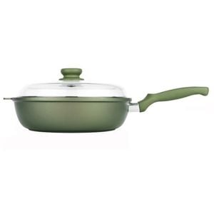 Tigaie adanca cu capac RISOLI DR. Green, 24 cm, aluminiu reciclat, verde
