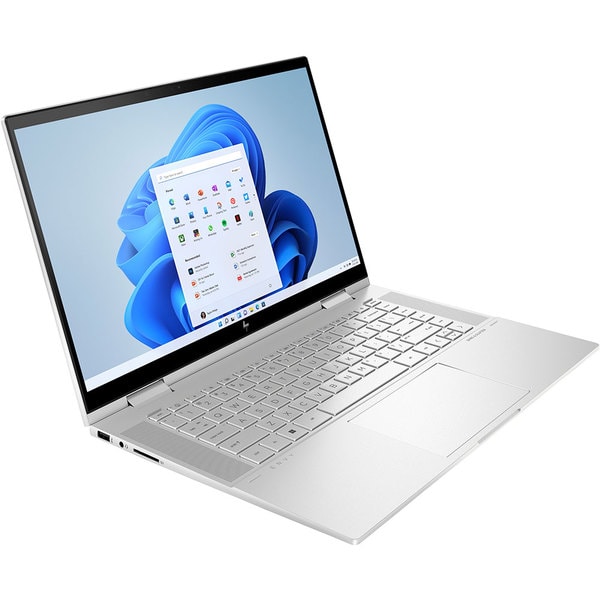 Laptop 2 in 1 HP Envy x360 15-ew0011nn, Intel Core i7-1260P pana la 4.7GHz, 15.6" FHD Touch, 16GB, SSD 1TB, Intel Iris Xe Graphics, Windows 11 Home, argintiu