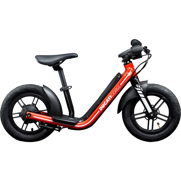 Bicicleta asistata electric fara pedale DUCATI E-MOTO kids e-bike, 12 Inch, negru-rosu