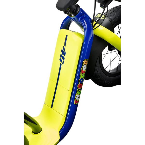 Bicicleta asistata electric fara pedale VR46 Motorbike, 12.5 Inch, albastru-galben