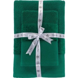 Set 2 prosoape baie MILA HOME Mia, 70 x 140 cm, 50 x 90 cm, bumbac, verde