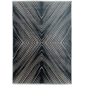 Covor living / dormitor Cosmos, 80 x 150 cm, bumbac, alb-negru