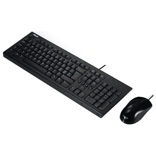 Kit tastatura si mouse cu fir ASUS U2000, USB, negru