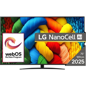 Televizor NanoCell Smart LG 75NANO81A3A, Ultra HD 4K, HDR, 189cm