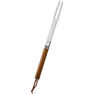 Furculita pentru gratar FISKARS Norden, 45.2 cm, otel inoxidabil si lemn, argintiu/maro