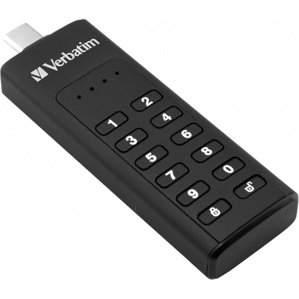 Memorie USB VERBATIM Keypad Secure, 128GB, USB 3.1, negru