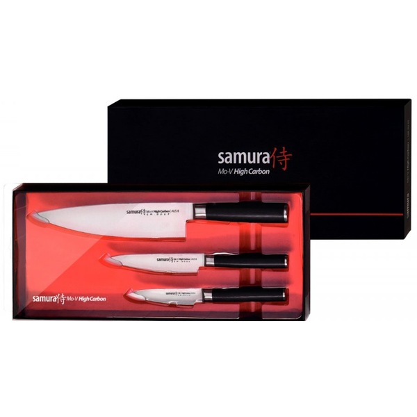 Set cutite SAMURA SAMURA MO-V SM-0230, 3 piese, 9-20cm, otel, negru