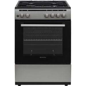 Aragaz VORTEX VAG6060SS01V, 4 arzatoare, Gaz, L 60 cm, Grill, argintiu