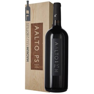Vin rosu sec Aalto PS 2019, cutie de lemn, 1.5L