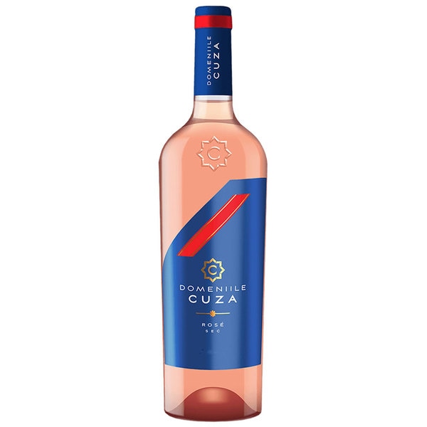 Pachet Vin rose sec Purcari Winery Domeniile Cuza 2020, 0.75L + 1 pahar